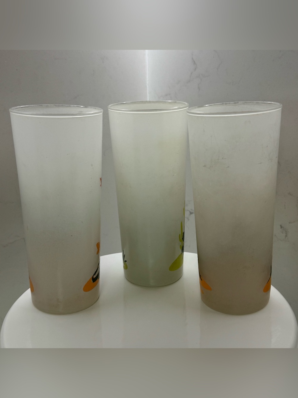 Vintage Blakely Arizona Frosted Glasses Set of 3 - Picture 4 of 13